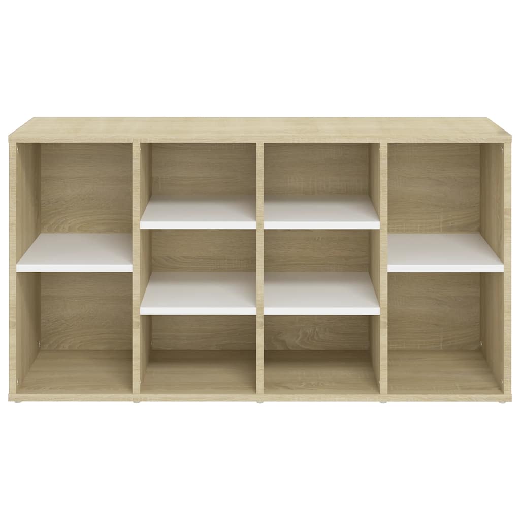 Schuhbank Weiß und Sonoma-Eiche 103x30x55 cm Holzwerkstoff