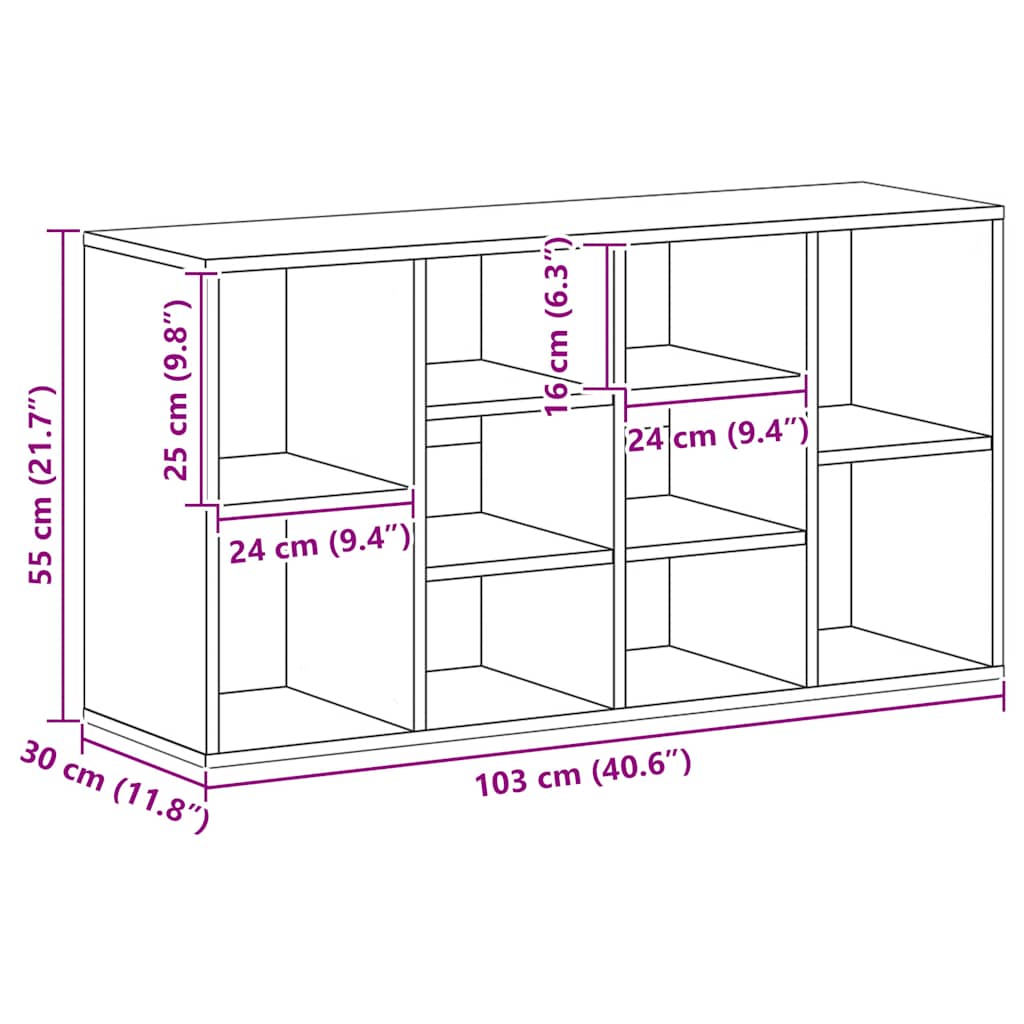 Schuhbank Weiß und Sonoma-Eiche 103x30x55 cm Holzwerkstoff