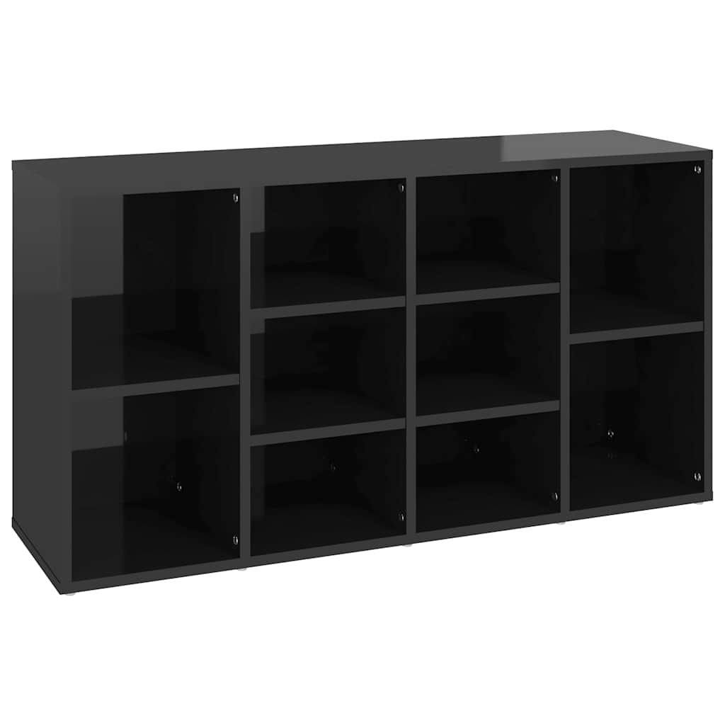 Schuhbank Hochglanz-Schwarz 103x30x55 cm Holzwerkstoff