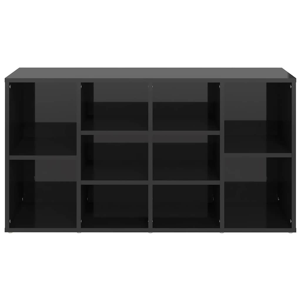 Schuhbank Hochglanz-Schwarz 103x30x55 cm Holzwerkstoff