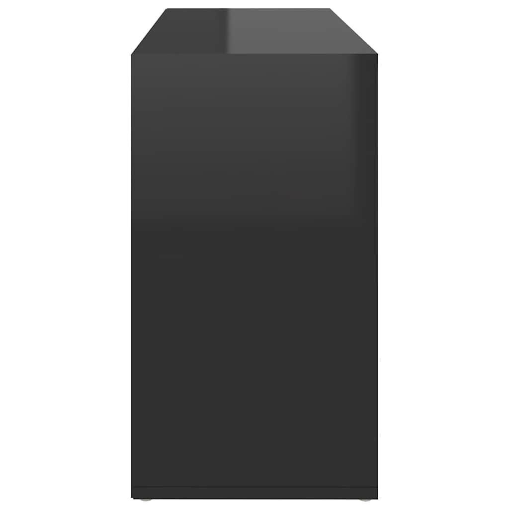 Schuhbank Hochglanz-Schwarz 103x30x55 cm Holzwerkstoff