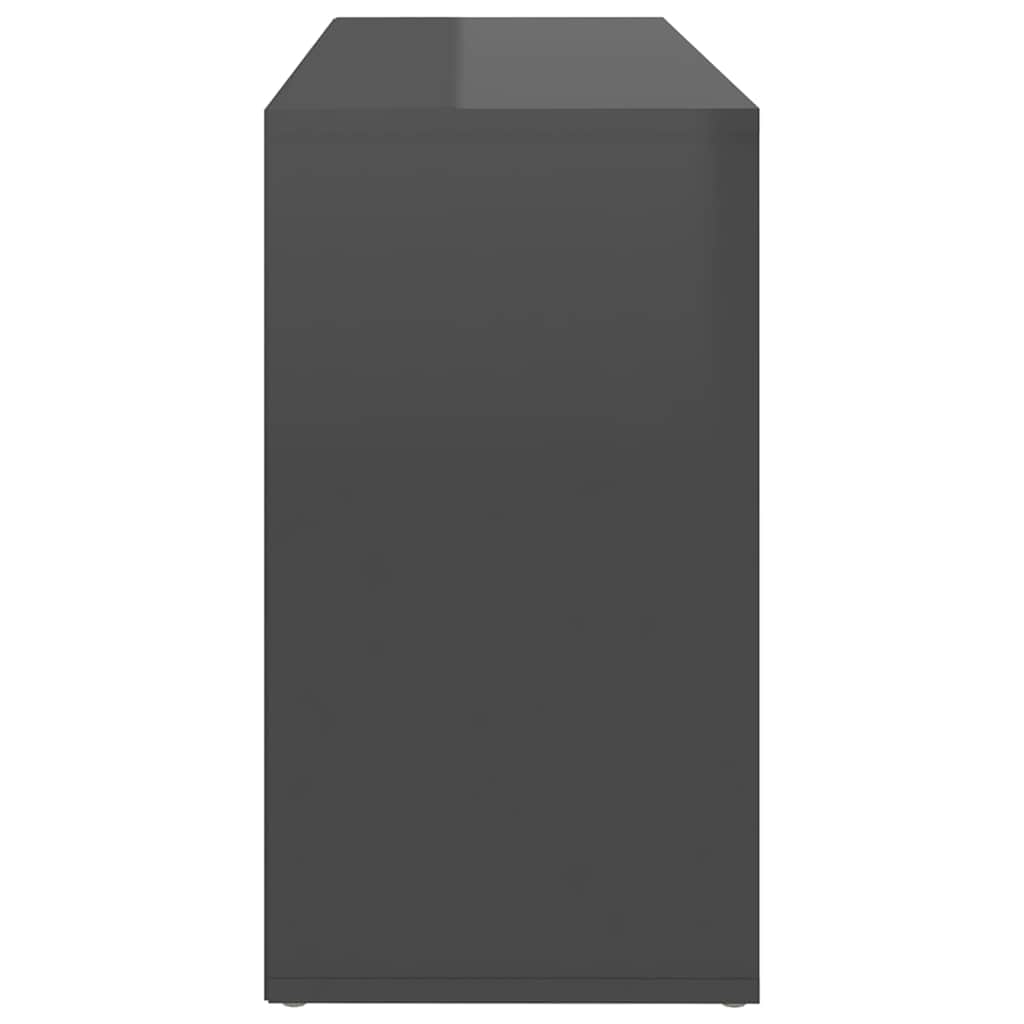 Schuhbank Hochglanz-Grau 103x30x55 cm Holzwerkstoff