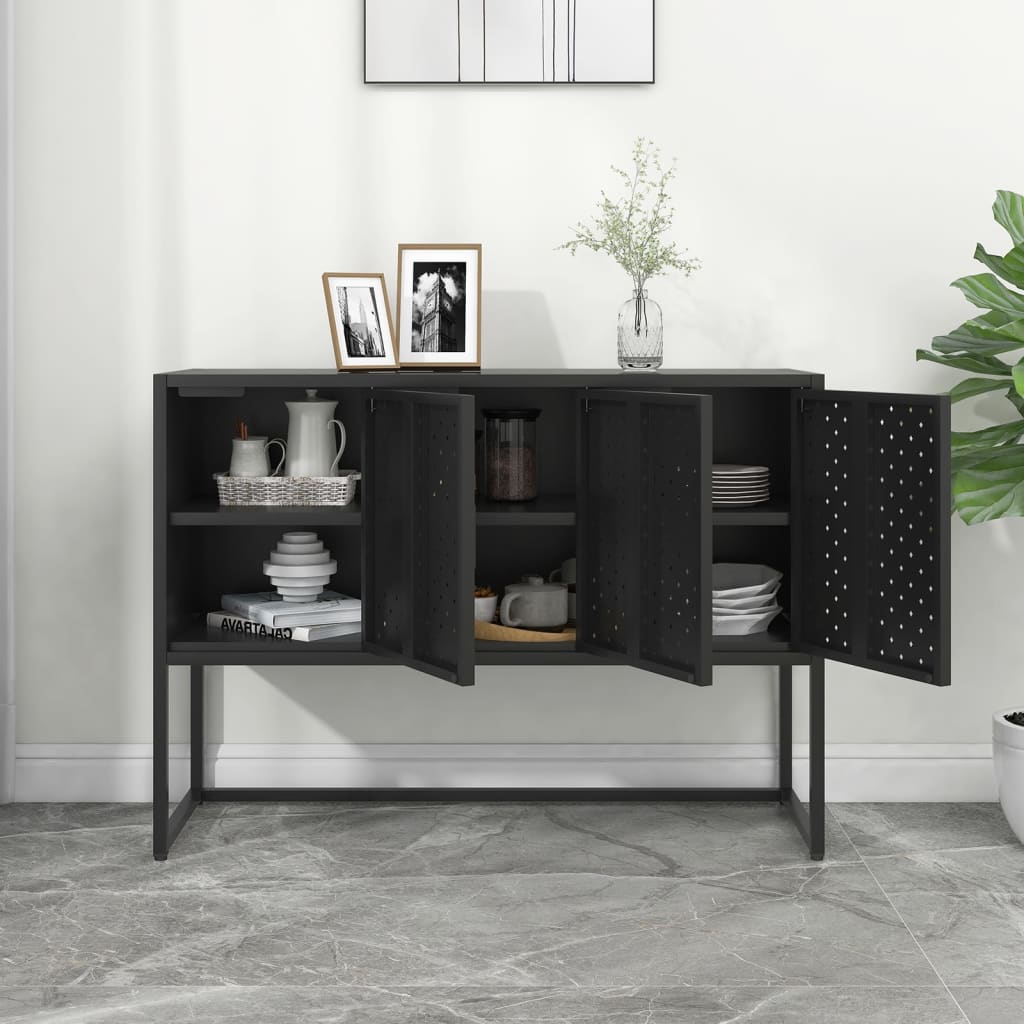 Sideboard Schwarz 105x35x75 cm Stahl