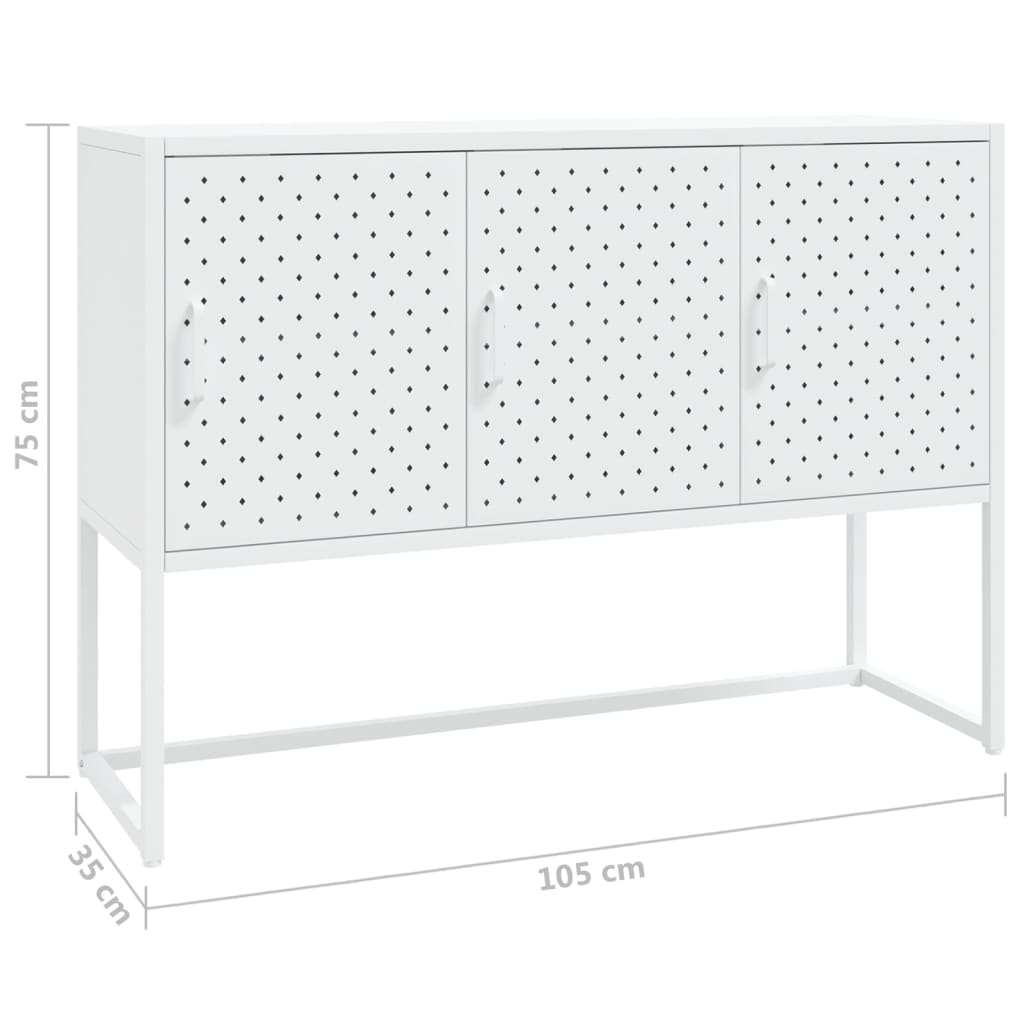 Sideboard Weiß 105x35x75 cm Stahl