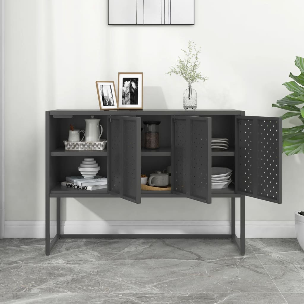 Sideboard Anthrazit 105x35x75 cm Stahl