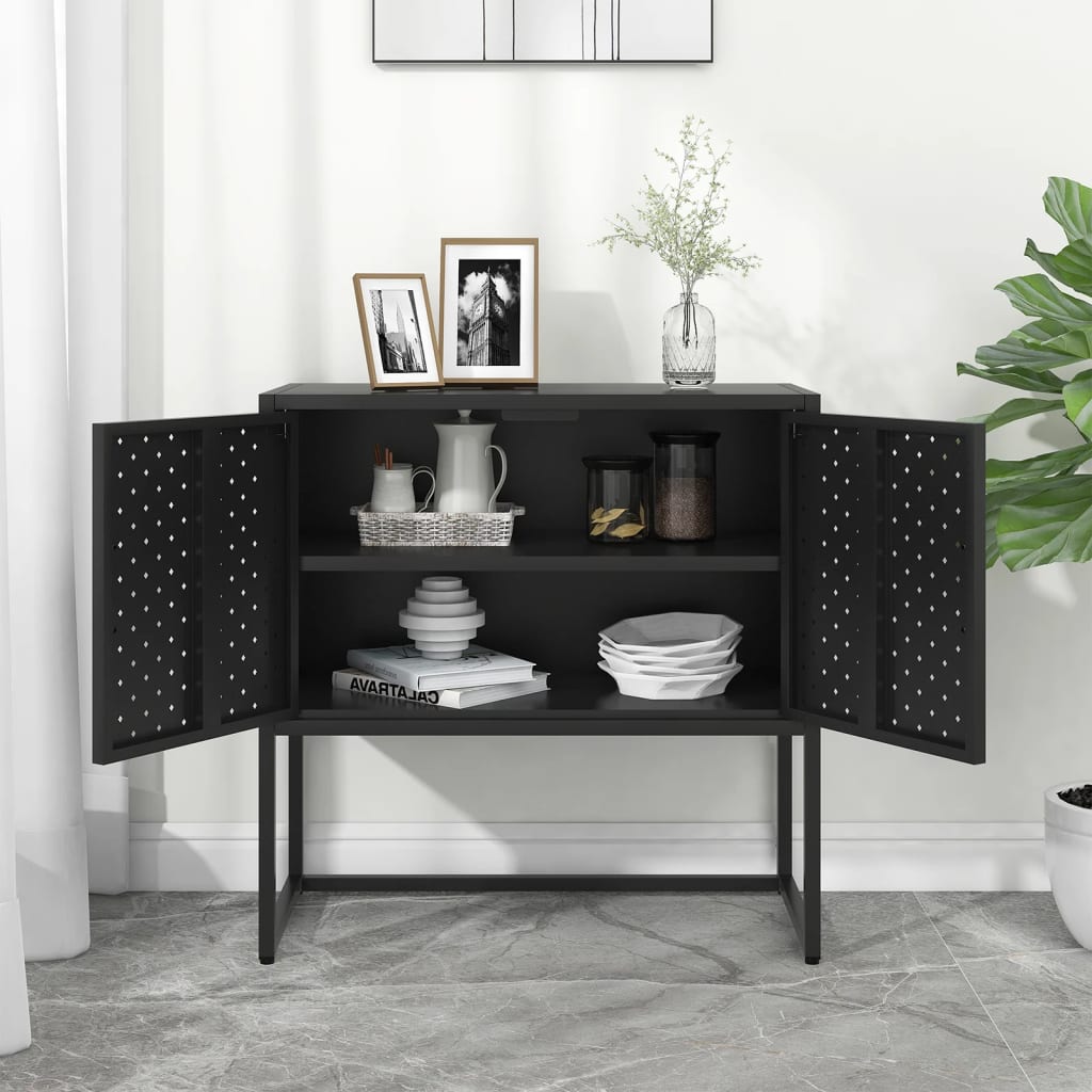Sideboard Schwarz 75x35x75 cm Stahl