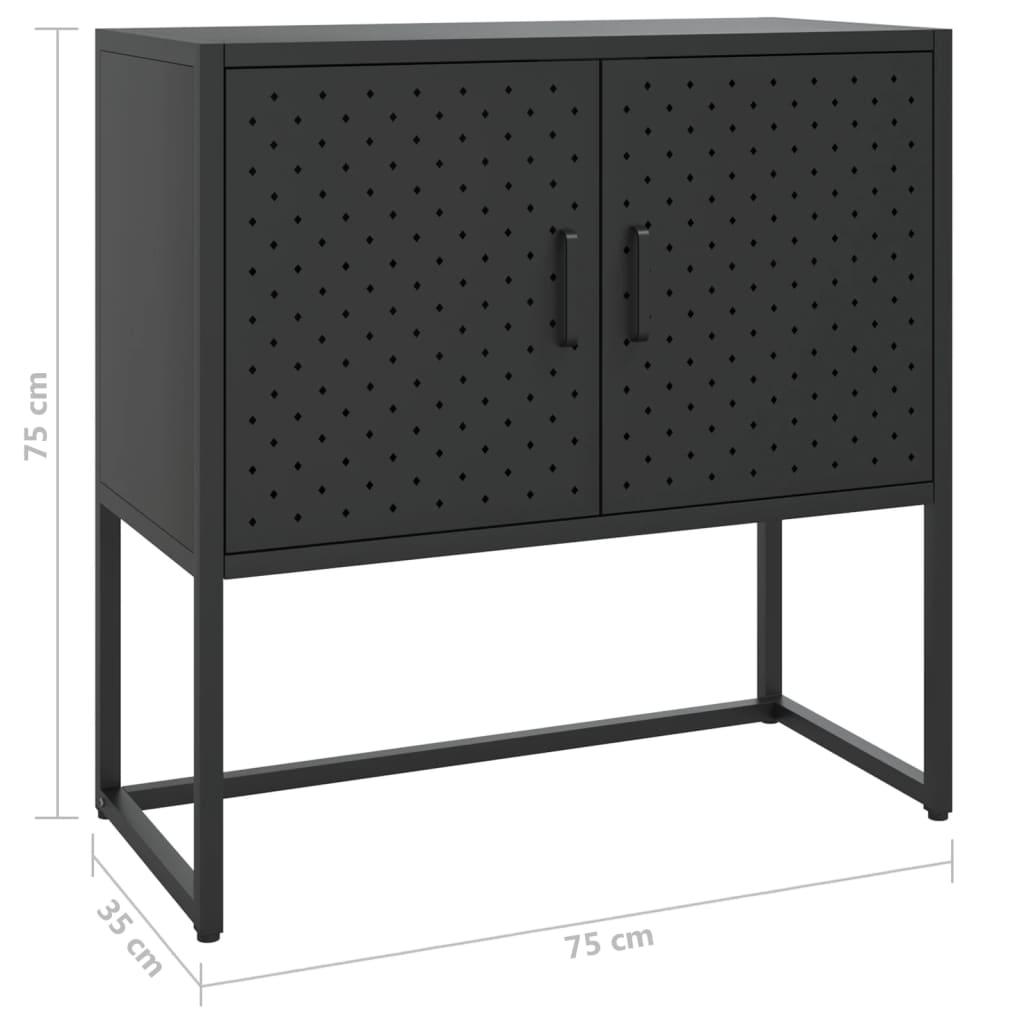 Sideboard Schwarz 75x35x75 cm Stahl