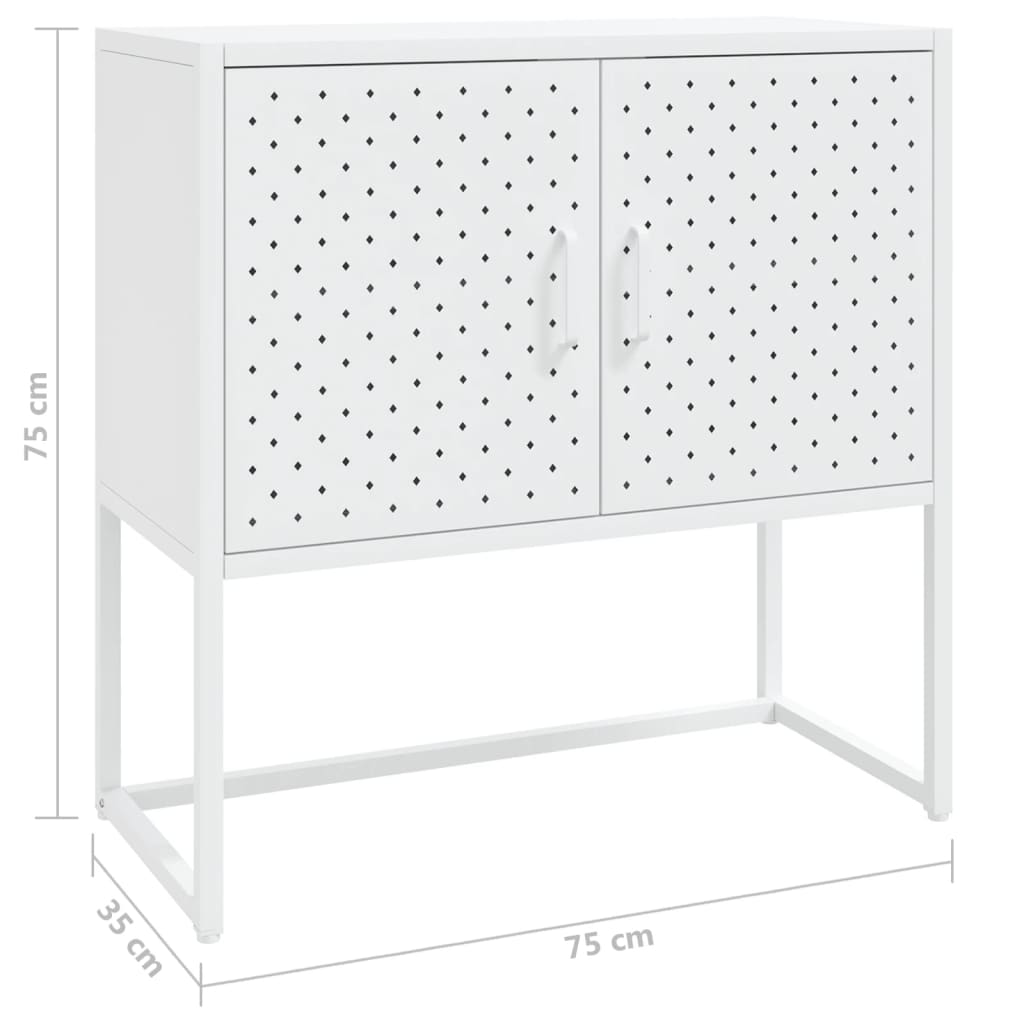 Sideboard Weiß 75x35x75 cm Stahl