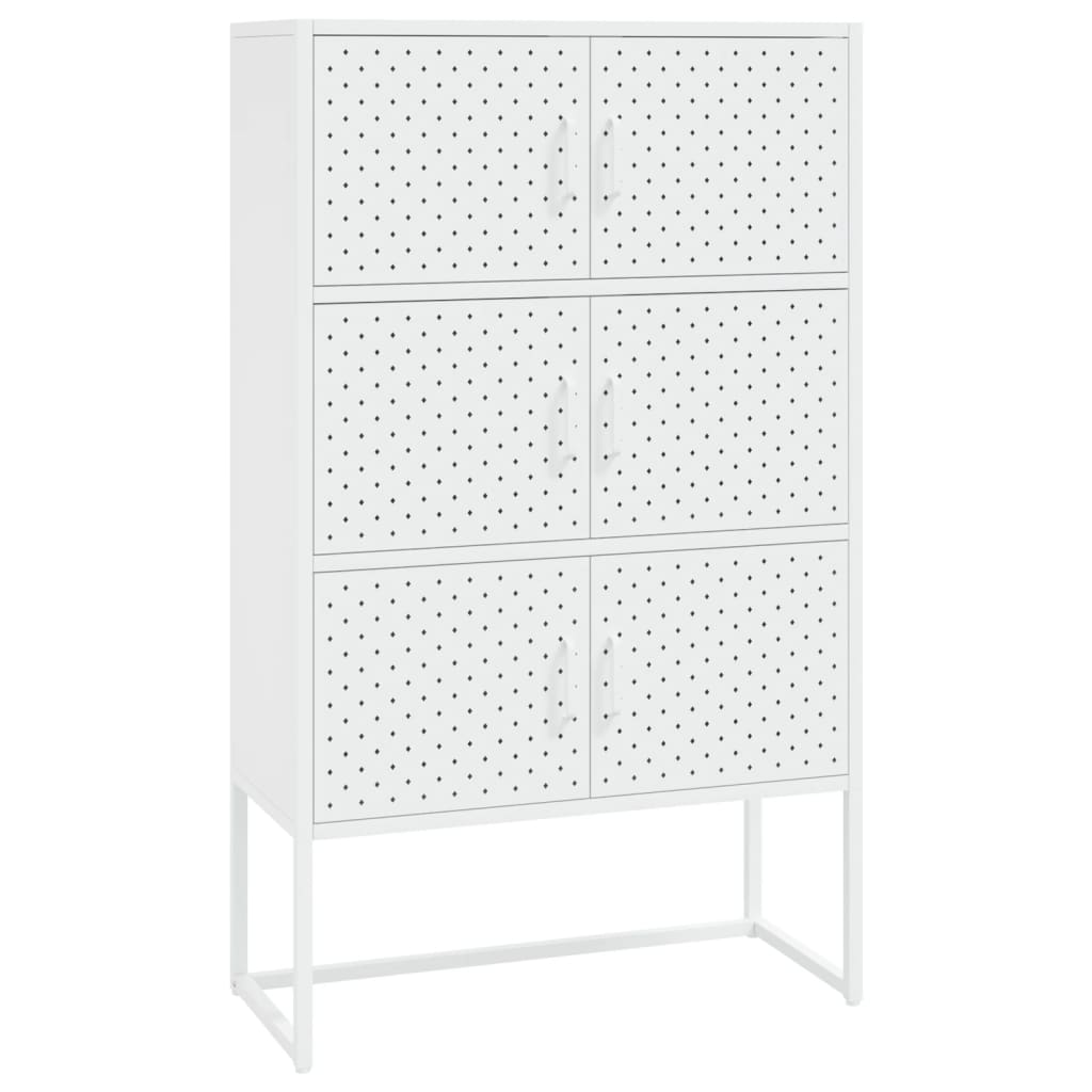Highboard Weiß 80x35x135 cm Stahl