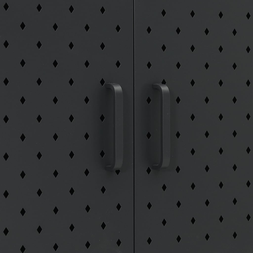 Highboard Schwarz 80x35x100 cm Stahl