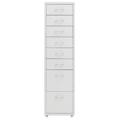 Aktenschrank mit Rollen Grau 28x41x109 cm Metall