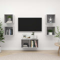 5-tlg. TV-Schrank-Set Betongrau Holzwerkstoff