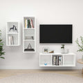 3-tlg. TV-Schrank-Set Weiß Holzwerkstoff
