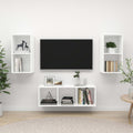 3-tlg. TV-Schrank-Set Weiß Holzwerkstoff