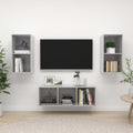 3-tlg. TV-Schrank-Set Betongrau Holzwerkstoff