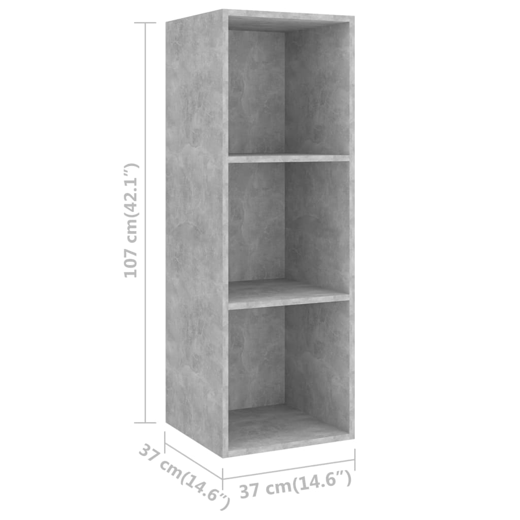 3-tlg. TV-Schrank-Set Betongrau Holzwerkstoff