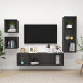 4-tlg. TV-Schrank-Set Grau Holzwerkstoff