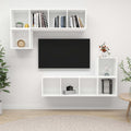 4-tlg. TV-Schrank-Set Weiß Holzwerkstoff
