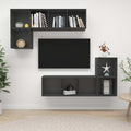 4-tlg. TV-Schrank-Set Grau Holzwerkstoff