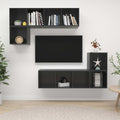 4-tlg. TV-Schrank-Set Hochglanz-Grau Holzwerkstoff