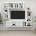 4-tlg. TV-Schrank-Set Weiß Holzwerkstoff