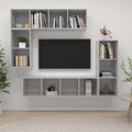4-tlg. TV-Schrank-Set Betongrau Holzwerkstoff