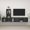 3-tlg. TV-Schrank-Set Grau Holzwerkstoff
