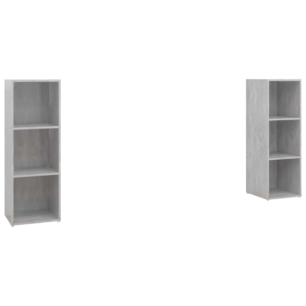TV-Schränke 2 Stk. Betongrau 107x35x37 cm Holzwerkstoff