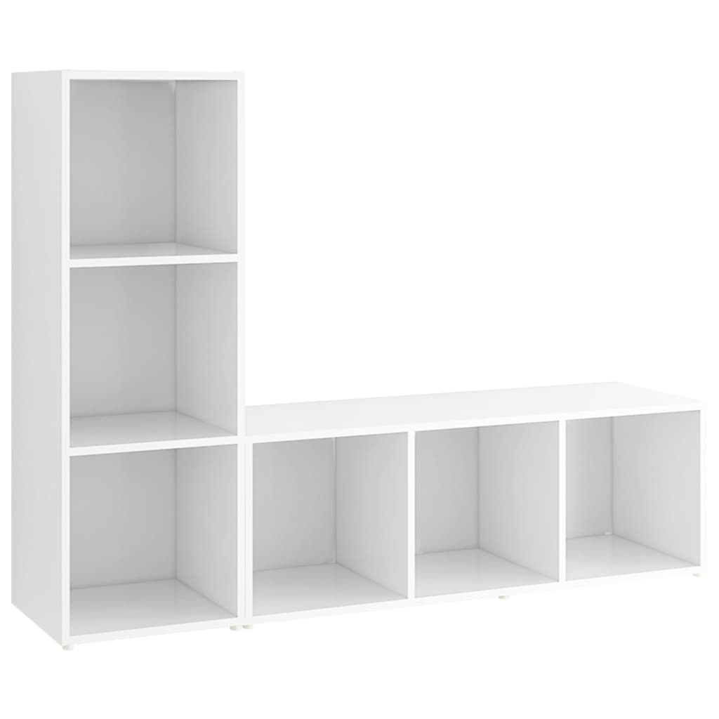 TV-Schränke 2 Stk. Weiß 107x35x37 cm Holzwerkstoff