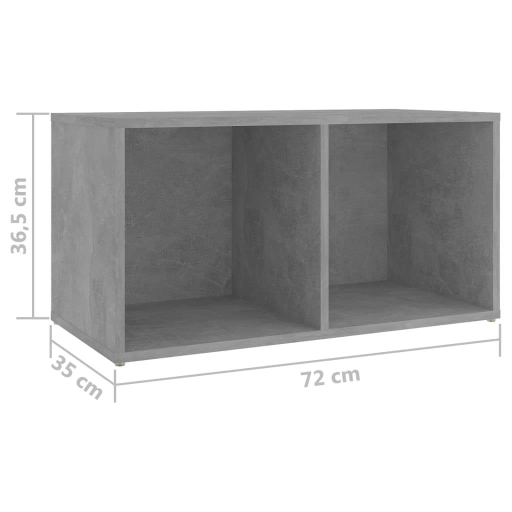 TV-Schränke 2 Stk. Betongrau 72x35x36,5 cm Holzwerkstoff