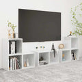 6-tlg. TV-Schrank-Set Hochglanz-Weiß Holzwerkstoff
