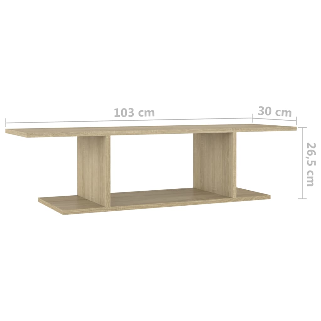 TV-Wandschrank Sonoma-Eiche 103x30x26,5 cm