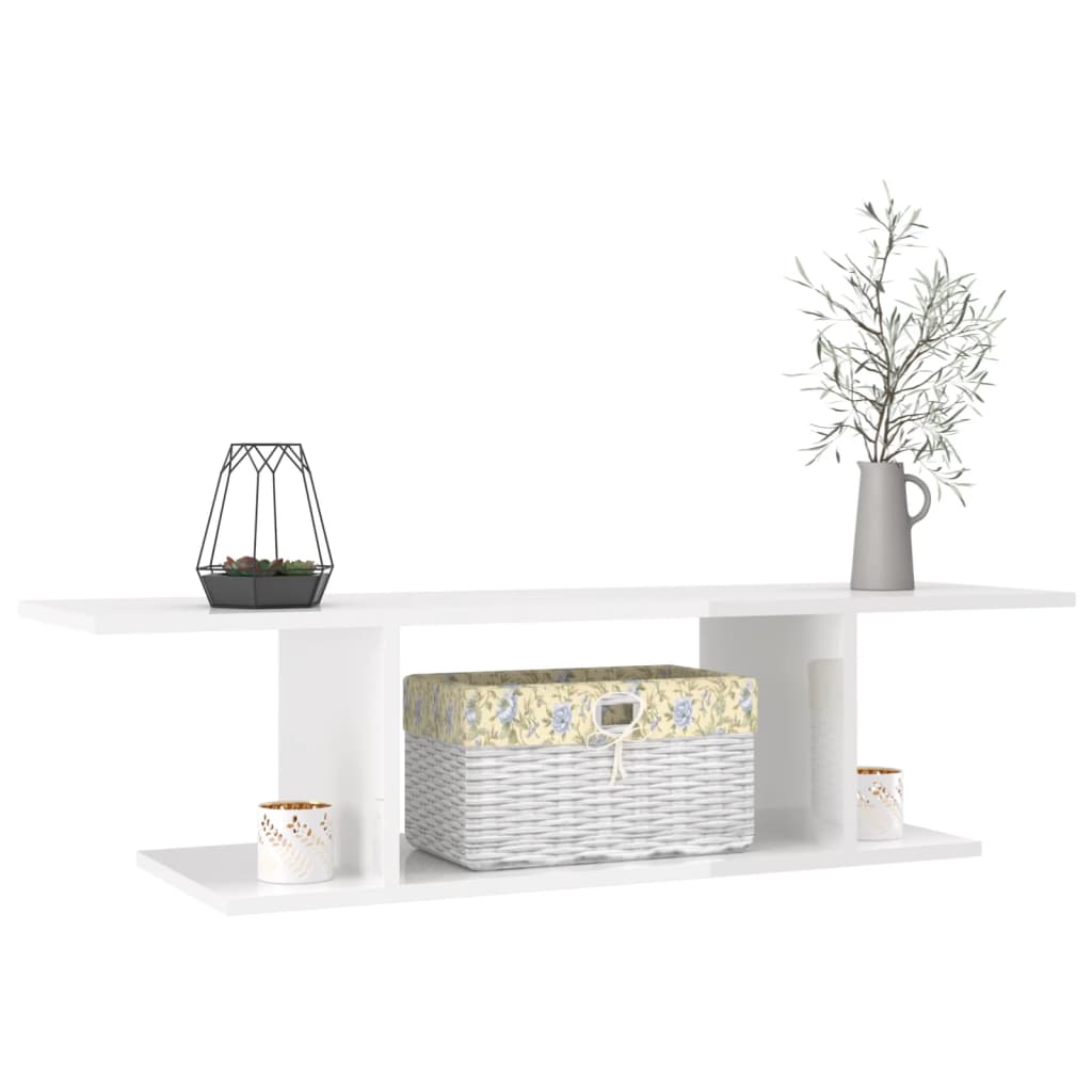 TV-Wandschrank Hochglanz-Weiß 103x30x26,5 cm