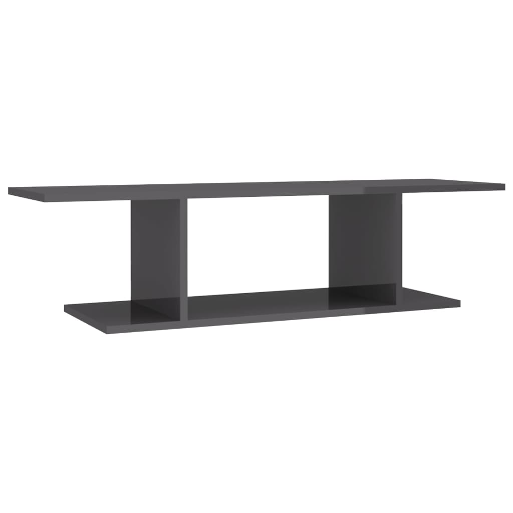TV-Wandschrank Hochglanz-Grau 103x30x26,5 cm
