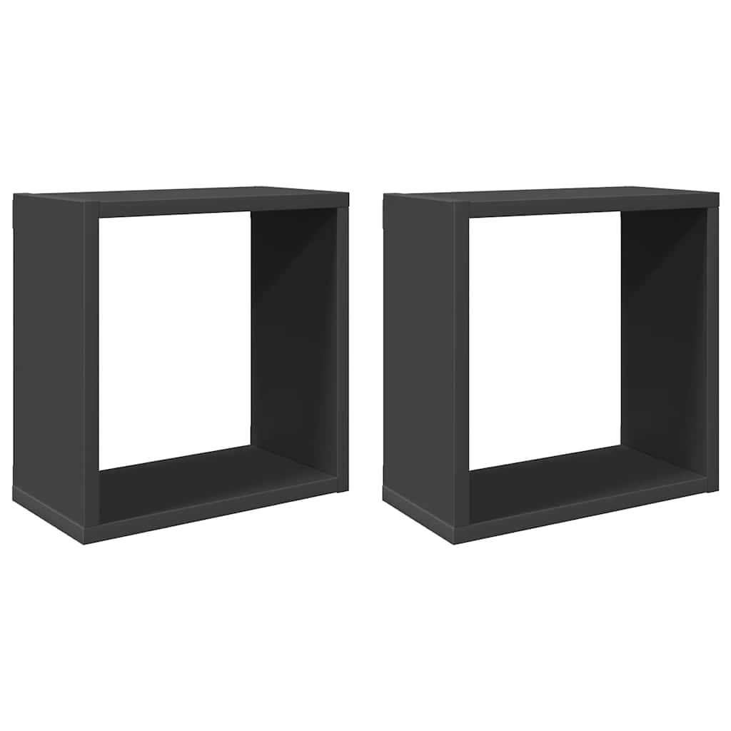 Würfelregale 2 Stk. Grau 30x15x30 cm