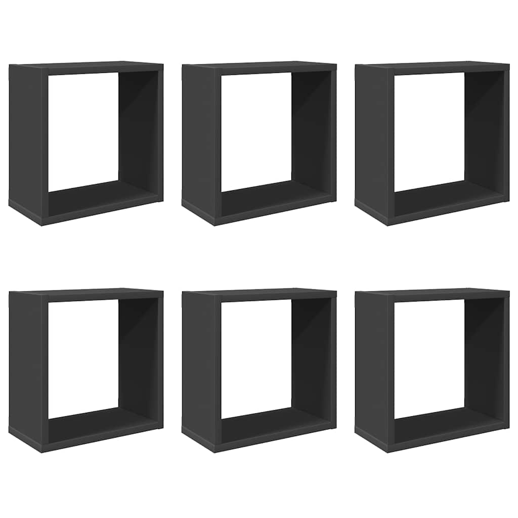 Würfelregale 6 Stk. Grau 30x15x30 cm