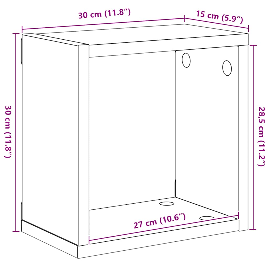 Würfelregale 6 Stk. Grau 30x15x30 cm