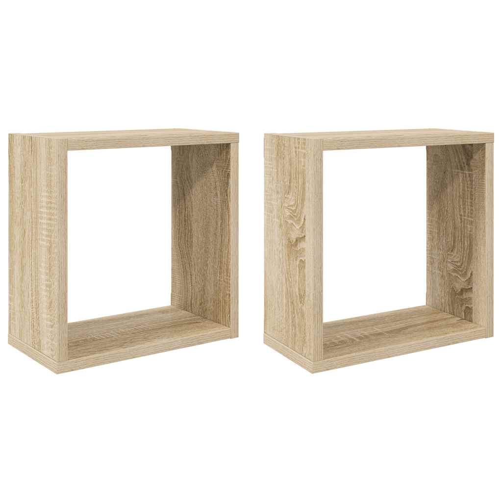 Würfelregale 2 Stk. Sonoma-Eiche 30x15x30 cm