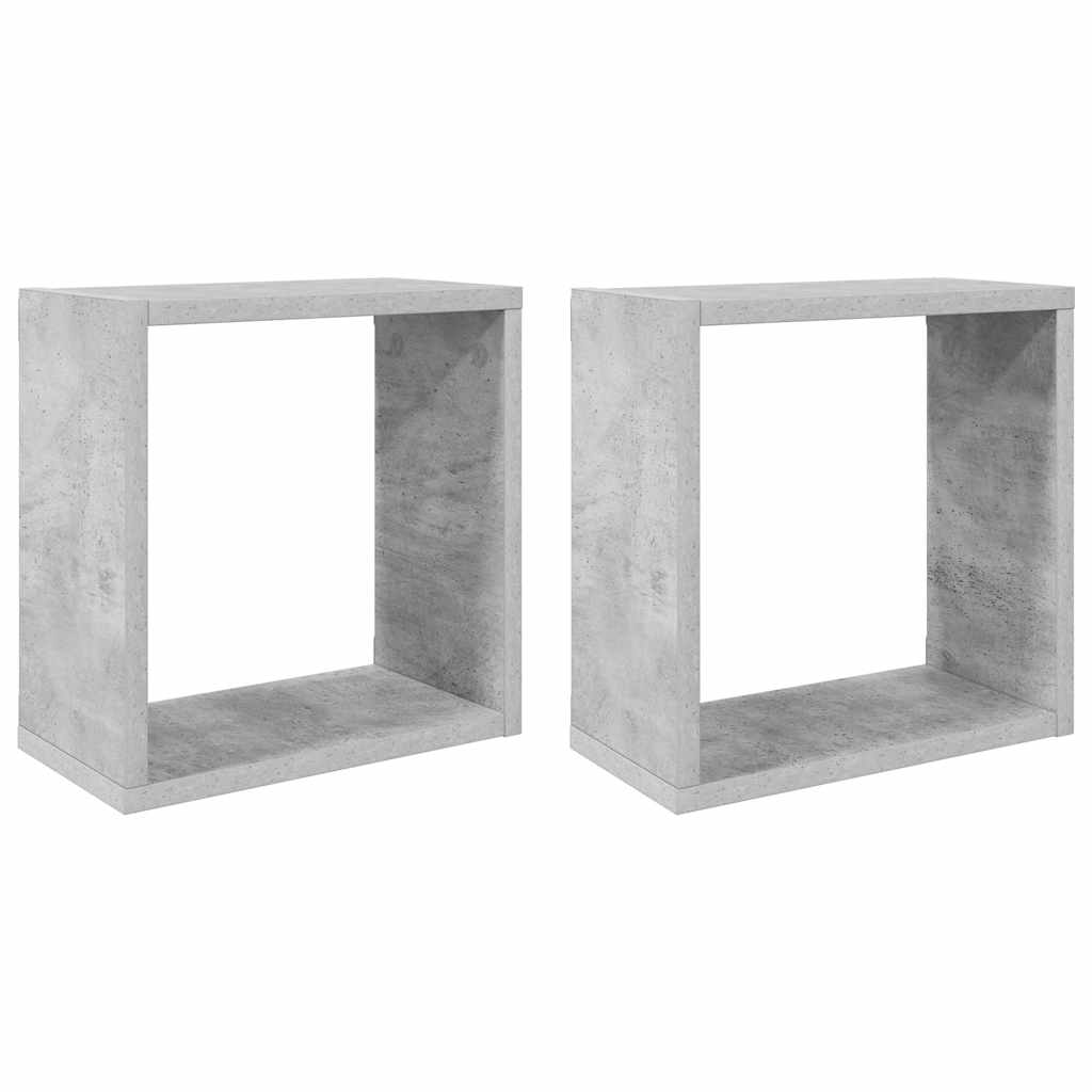 Würfelregale 2 Stk. Betongrau 30x15x30 cm