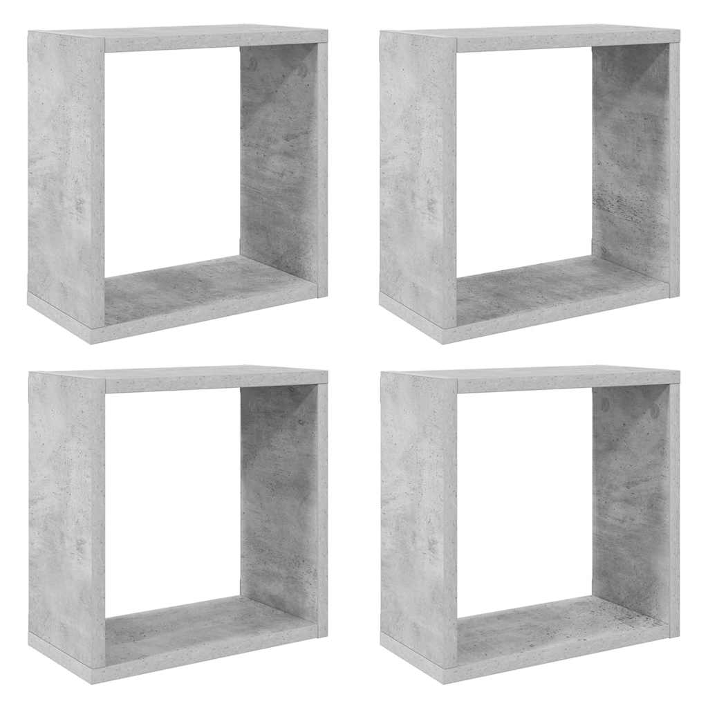 Würfelregale 4 Stk. Betongrau 30x15x30 cm