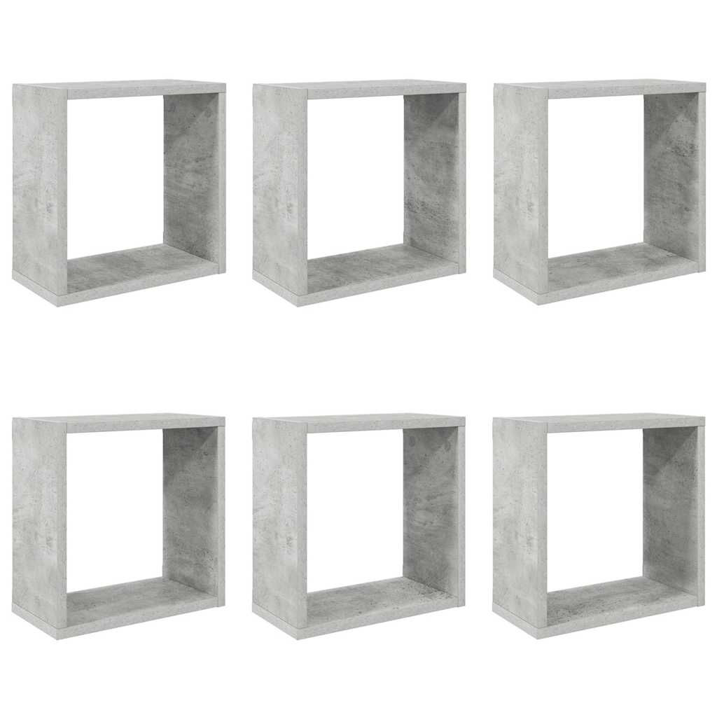 Würfelregale 6 Stk. Betongrau 30x15x30 cm
