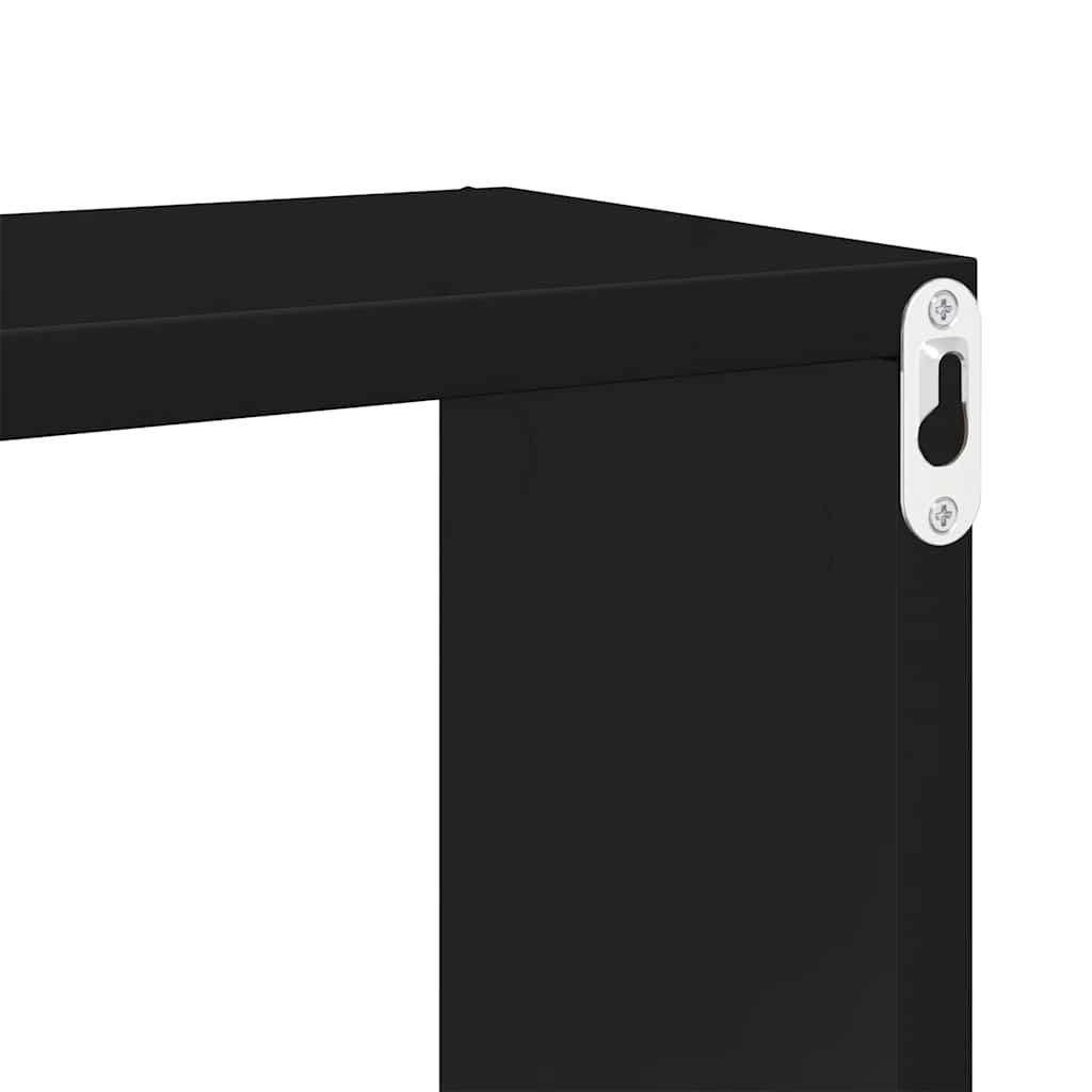 Würfelregale 2 Stk. Hochglanz-Schwarz 30x15x30 cm