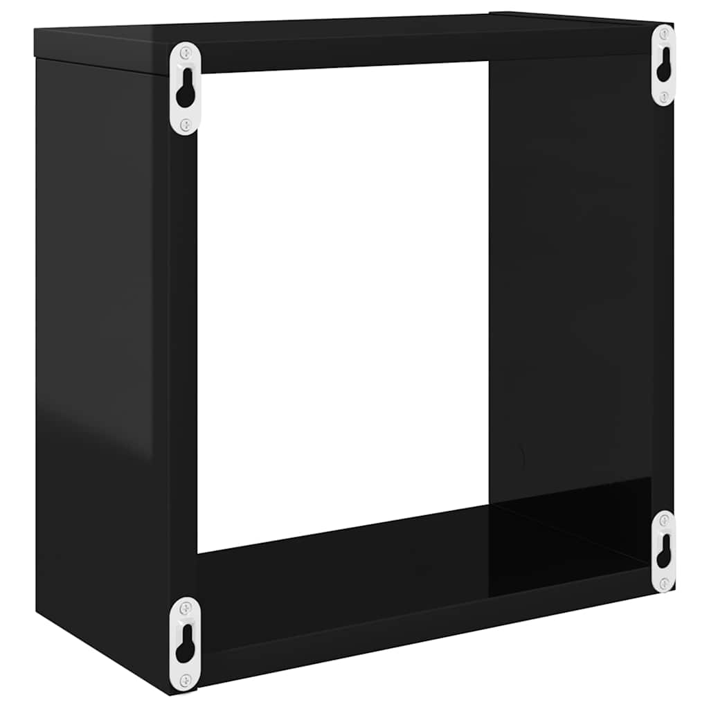 Würfelregale 4 Stk. Hochglanz-Schwarz 30x15x30 cm