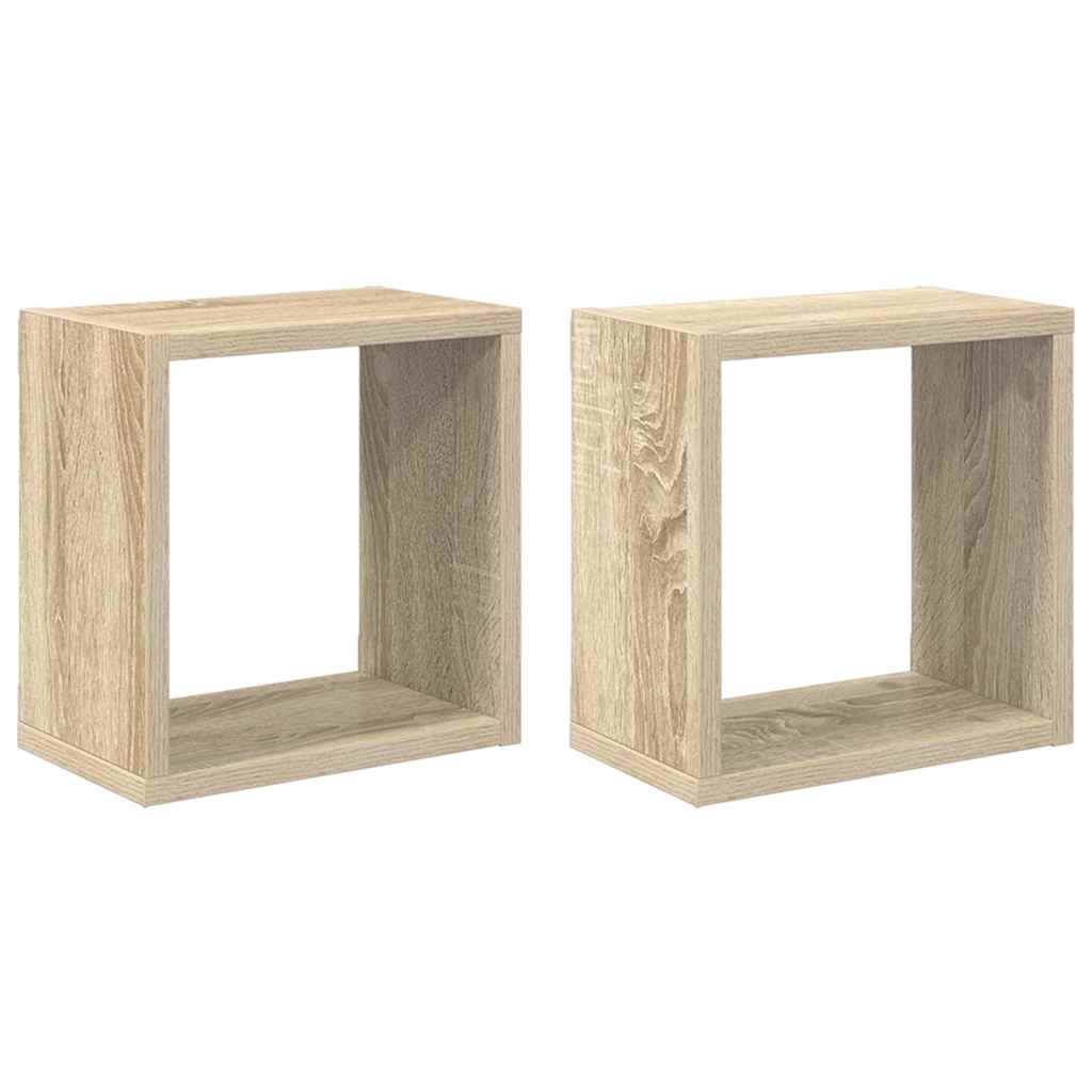 Würfelregale 2 Stk. Sonoma-Eiche 26x15x26 cm