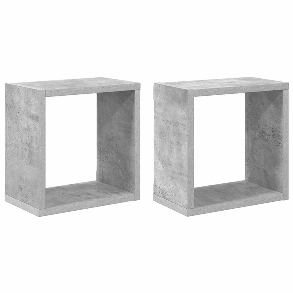 Würfelregale 2 Stk. Betongrau 26x15x26 cm