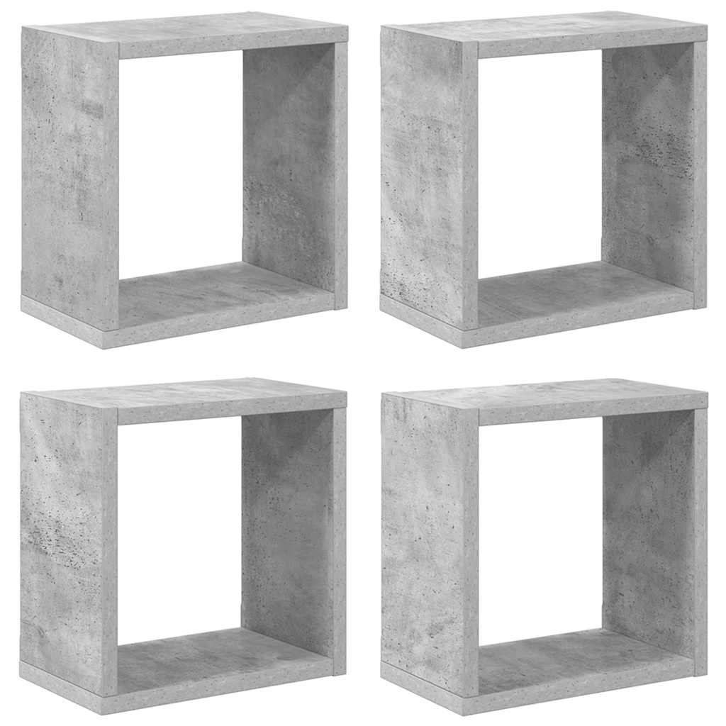 Würfelregale 4 Stk. Betongrau 26x15x26 cm