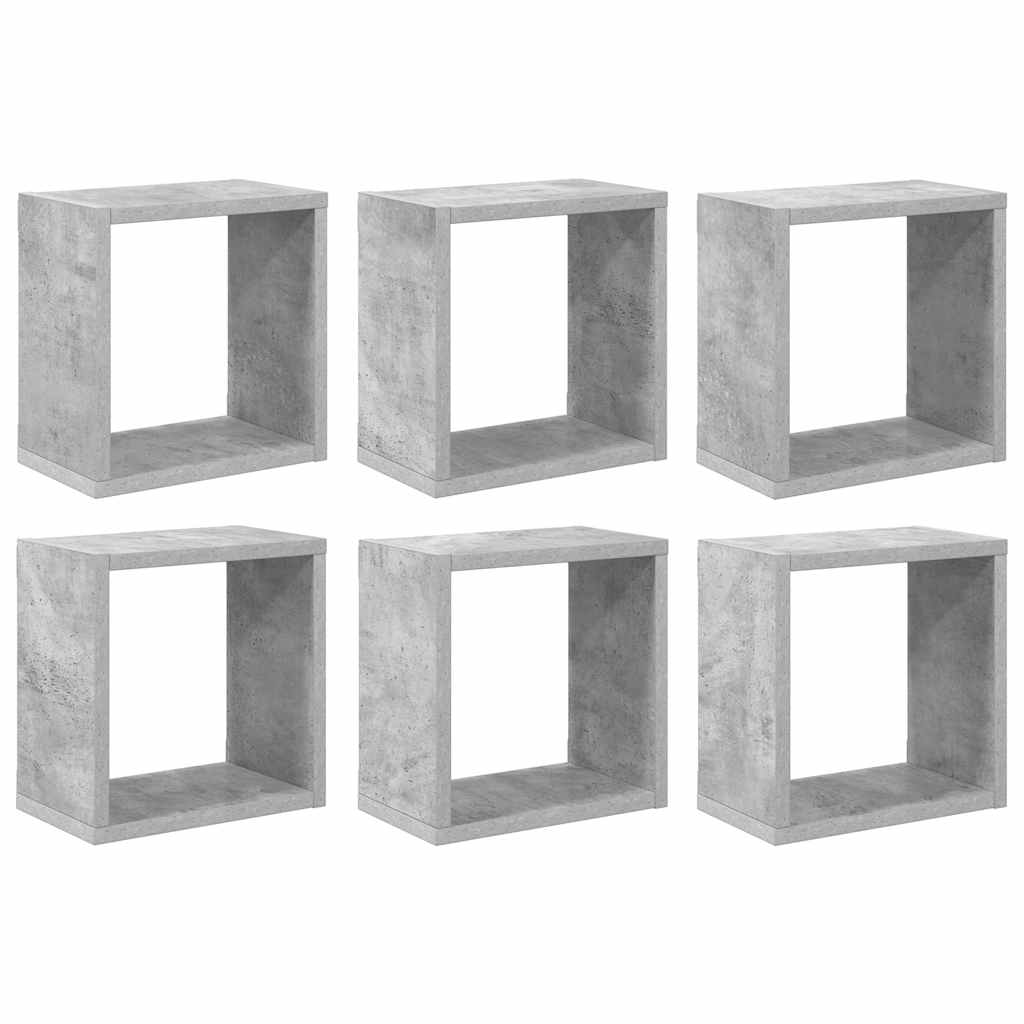 Würfelregale 6 Stk. Betongrau 26x15x26 cm