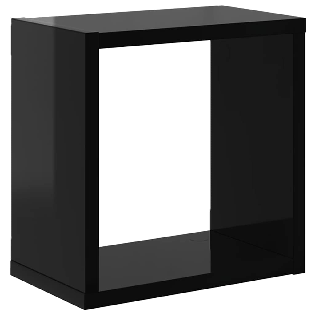 Würfelregale 2 Stk. Hochglanz-Schwarz 26x15x26 cm