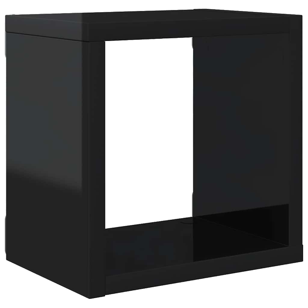 Würfelregale 4 Stk. Hochglanz-Schwarz 22x15x22 cm