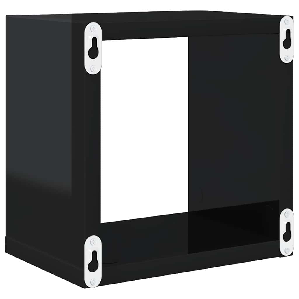 Würfelregale 4 Stk. Hochglanz-Schwarz 22x15x22 cm